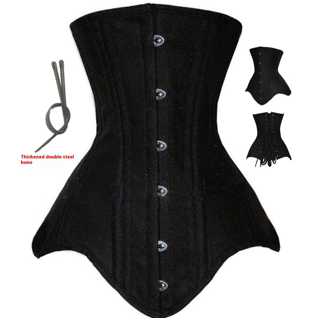 Limorista - Cotton Double Steel Rib Waist Court Corset