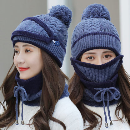 Winter Hat For Women 3pcs Knitted Beanie Hat Scarf Set Warm Hat Limorista