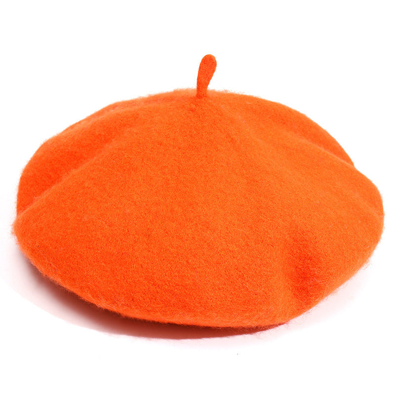 Artistic Wool Candy Color Painter Cap Fashionable Warm Hat Limorista