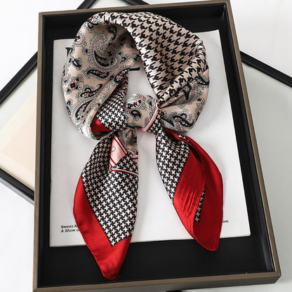 Artificial Silk Striped High-grade Korean Style Stylish Beach Arm Bag Silk Scarf Limorista