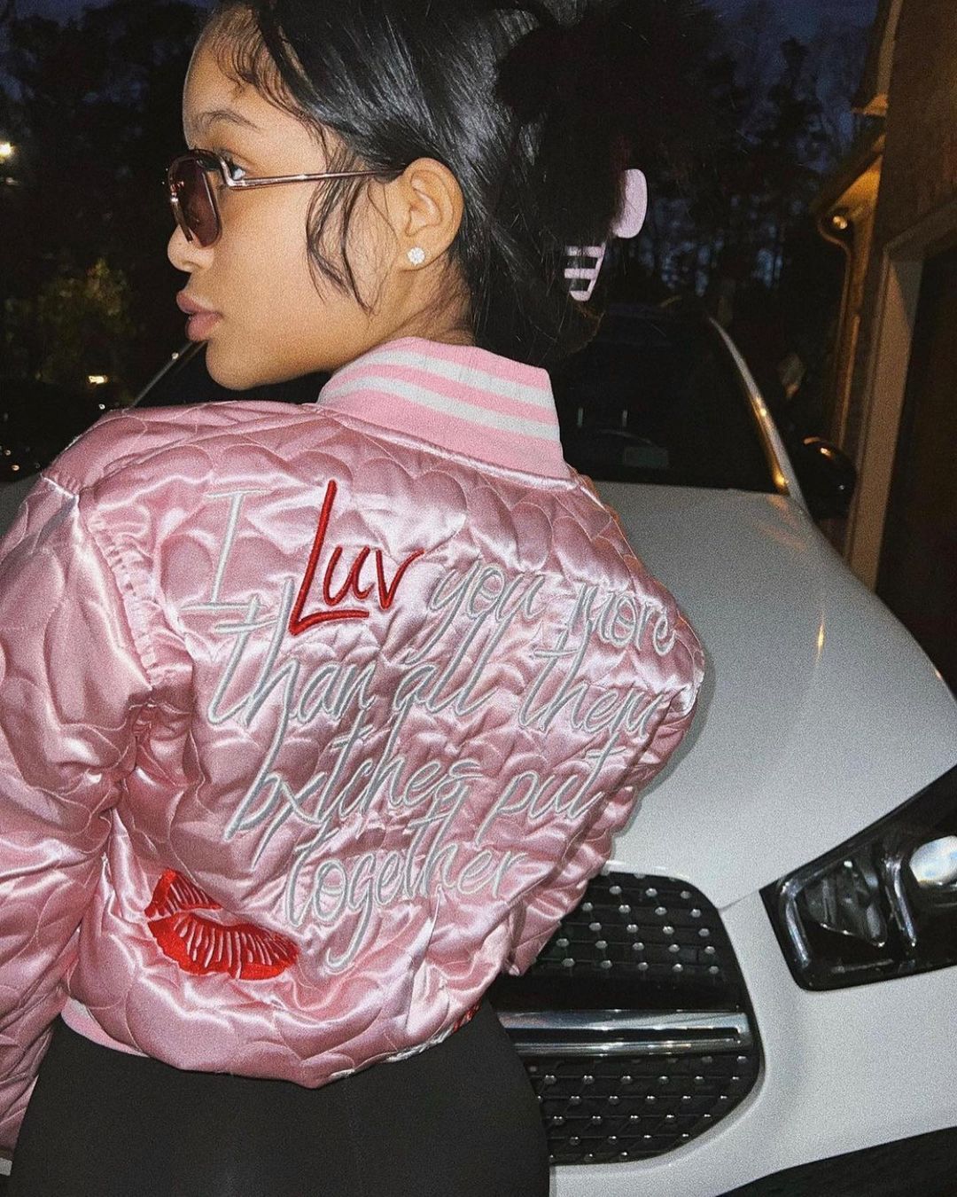 Casual Alphabet Embroidery Quilted Cotton Suit Jacket Limorista