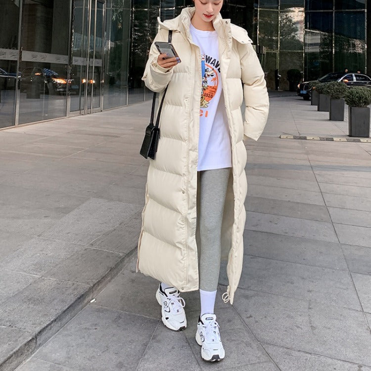 Korean style loose padded padded jacket over the knee mid-length padded padded jacket Limorista