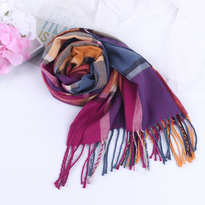 Autumn And Winter British Style Plaid Scarf Winter Limorista