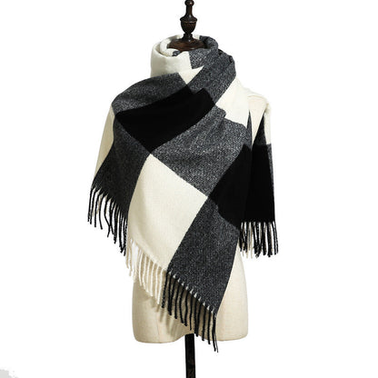 New Cashmere Tassel Thickened Cold And Warm Scarf Limorista