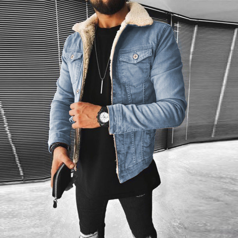 Lamb Wool Thickening Denim Jacket Limorista