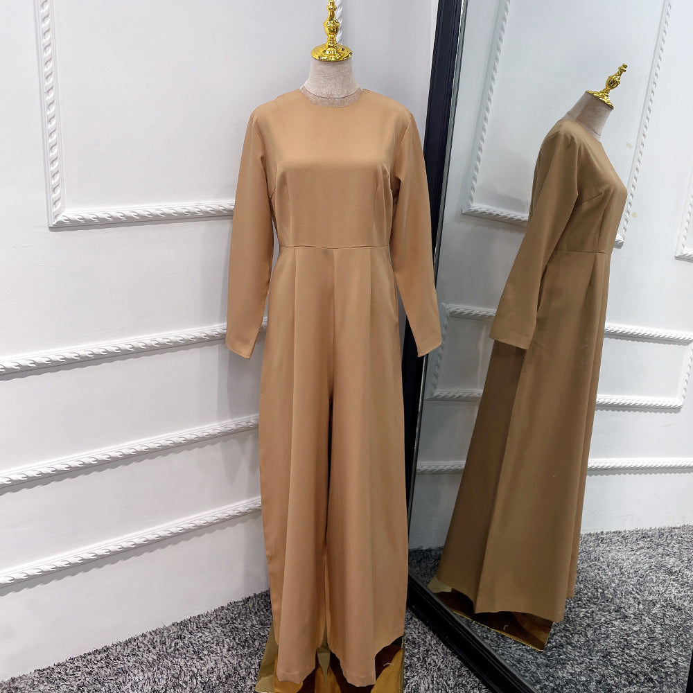 Middle East DUBAI Turkish Robe Solid Color Jumpsuit Limorista