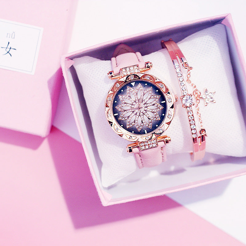 Rotating ladies net red quartz watch casual Limorista