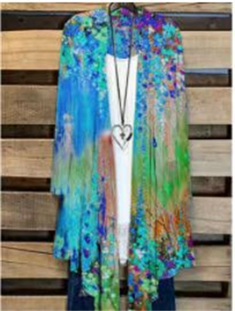 Kvinders Farve Oliemaleri Casual Cardigan Limorista