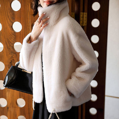Autumn And Winter Cardigan Sports Double-sided Fleece Top For Women Limorista