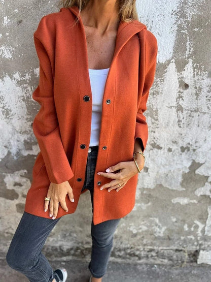 Casual Hooded Single-Breasted Cardigan Fashion Loose Solid Color Jacket Spring And Autumn Women&