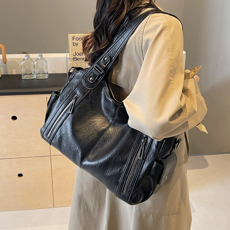 Handbag European And American Retro Solid Color Simple Texture Limorista