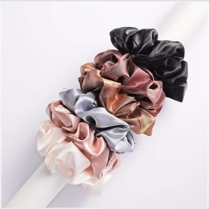 European And American Cloth Circle Head Rope Pure Color Headdress Hair Rope Limorista