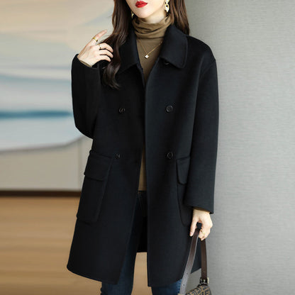 Slim Fit And Mid Length Woolen Coat Fashion Limorista