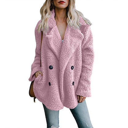 Autumn And Winter Fashion Button Suit Collar Pocket Blouse Limorista