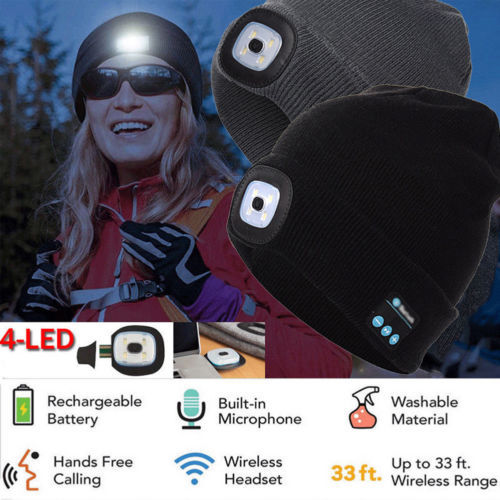 Bluetooth LED Hat Wireless Smart Headset Headphone Limorista