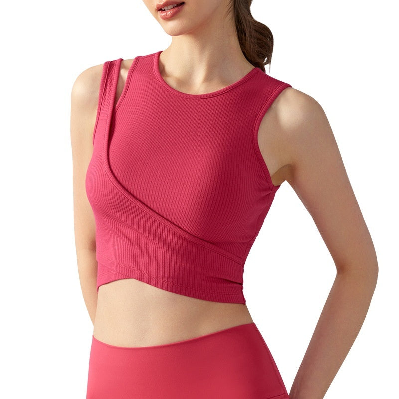 Stitching Fake Two-piece Yoga Vest One-piece Fixed Female Limorista