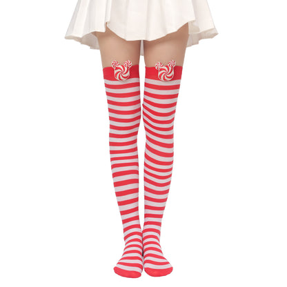 Christmas Plush Doll Knee Socks Bow Stockings Limorista