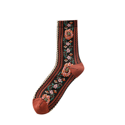 Small Floral Socks Women&