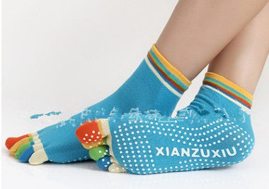 Slip Yoga Socks 5 Toes Socks Letter Print Massage Exercise Short Tube High-quality Cotton Socks Limorista