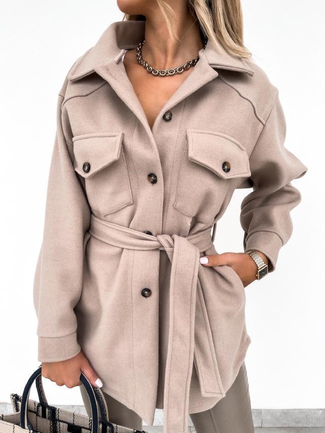 Fashionable Lace-up Small Fragrant Jacket With Pockets Limorista