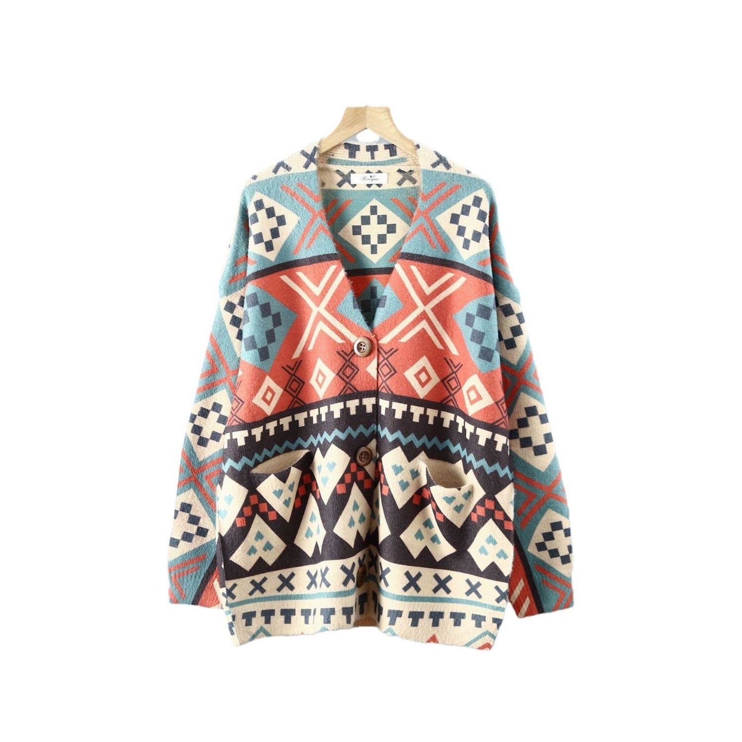 Loose V-neck Cardigan Outer Wear Women&