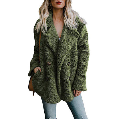 Autumn And Winter Fashion Button Suit Collar Pocket Blouse Limorista