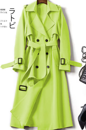 Double-breasted Mid-length Tie Trench Coat Limorista