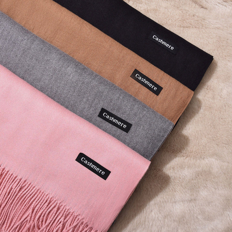 And Winter New Ladies Shawl Monochrome Cashmere Variety Warm Classic Scarf Scarf Scarf Limorista