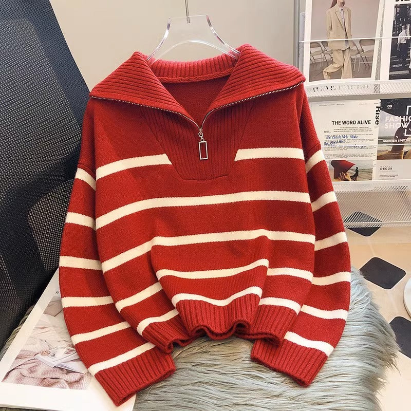 Striped Bottom Shirt, Short, Loose, And High-end For Outerwear Limorista