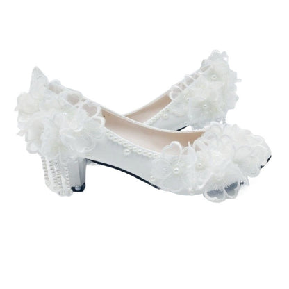 Male Lace High-heeled Shoes Korean Style, Flower Rhinestone Tassel Bride Limorista