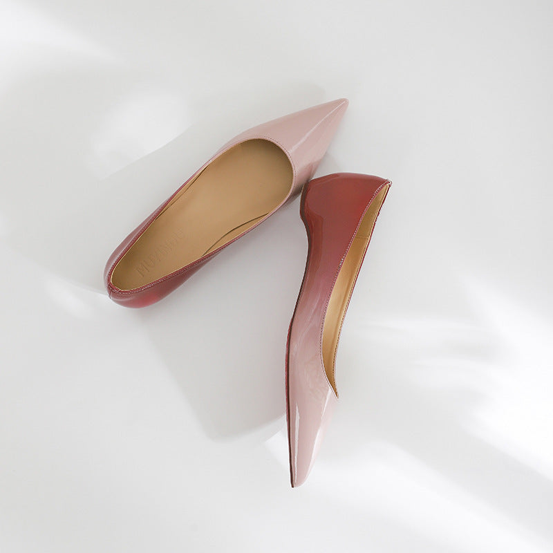 Red Bottom Nude Pointed Flat Shoes Limorista