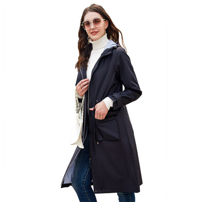 Long Casual Windbreaker Women&