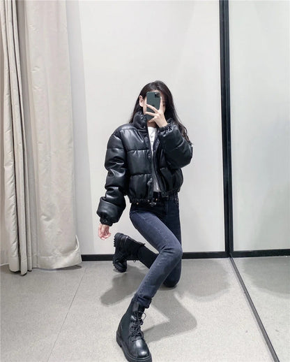 Faux leather cotton jacket Limorista