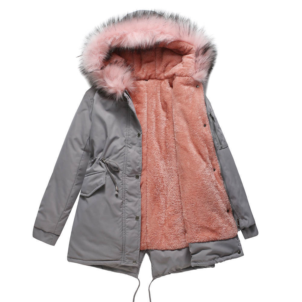 Parka Cotton-padded Coat Mid-length Hooded Limorista