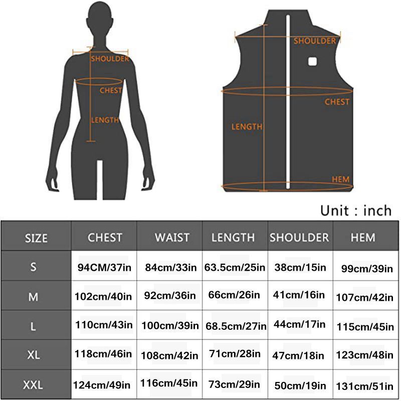 USB Rechargeable Electric Heating Vest Jacket Limorista