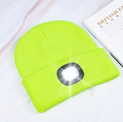 LED Knit Hat Button Cell Type Knitted Hat With Light Glowing Limorista