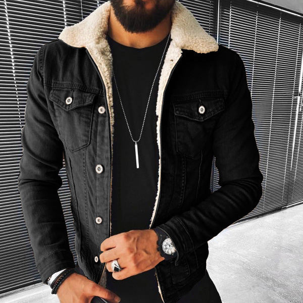 Lamb Wool Thickening Denim Jacket Limorista