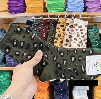 Leopard socks, female leopard, personality, tide, autumn and winter, Korean version, stockings Limorista