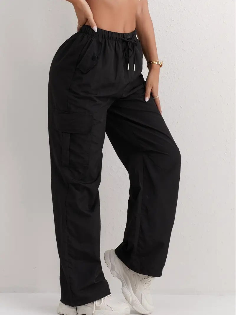 High Waist Drooping Quick-drying Leisure Wide Leg Track Pants Limorista