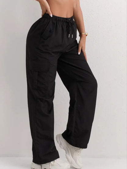High Waist Drooping Quick-drying Leisure Wide Leg Track Pants Limorista