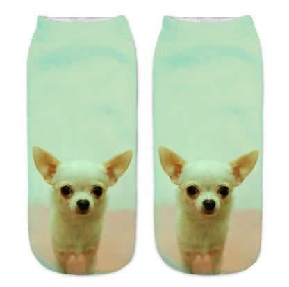 Popular Funny Unisex Short Socks 3D Cat Printed Anklet Socks Casual Socks Limorista
