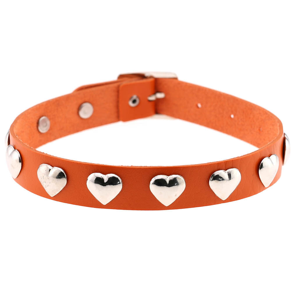 Fan Original New Punk Gothic Love Heart-shaped Rivets Pin Buckle Necklace Limorista