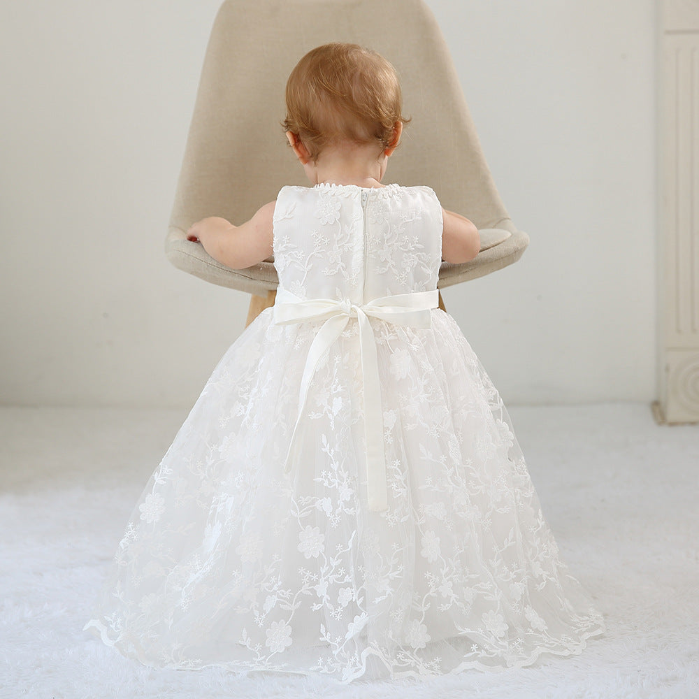 Baby Girl White Lace Dress With Hat Limorista