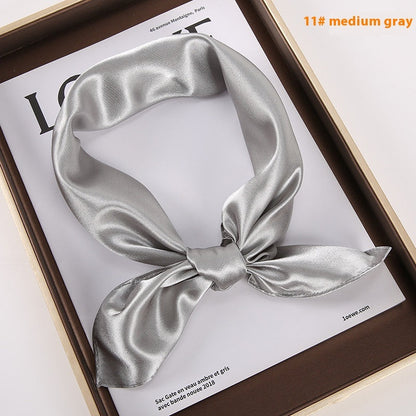 Solid Color Square Scarf Artificial Silk Small Square Towel Limorista