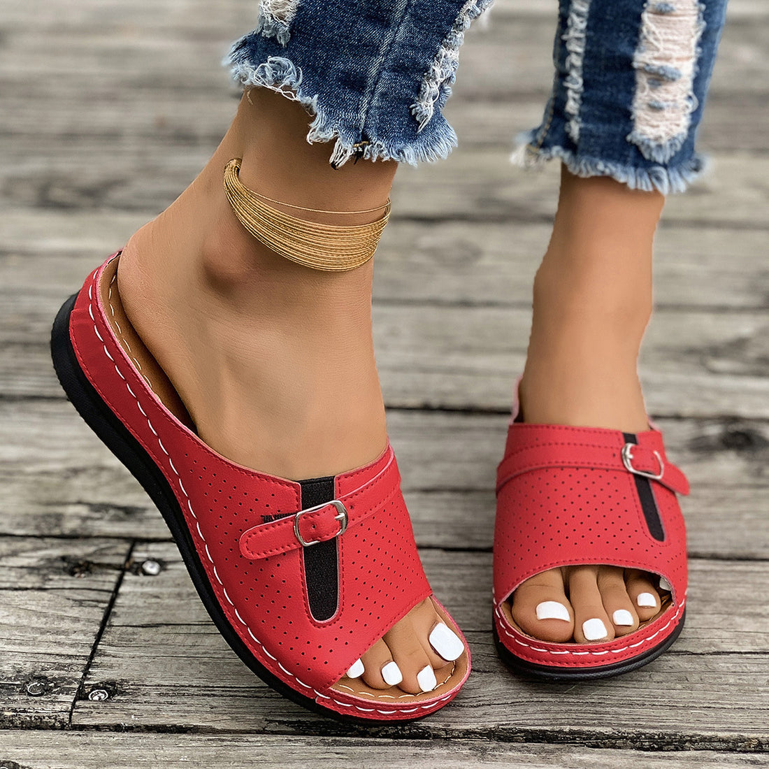 European And American Style Belt Buckle Stylish And Lightweight Slippers Limorista
