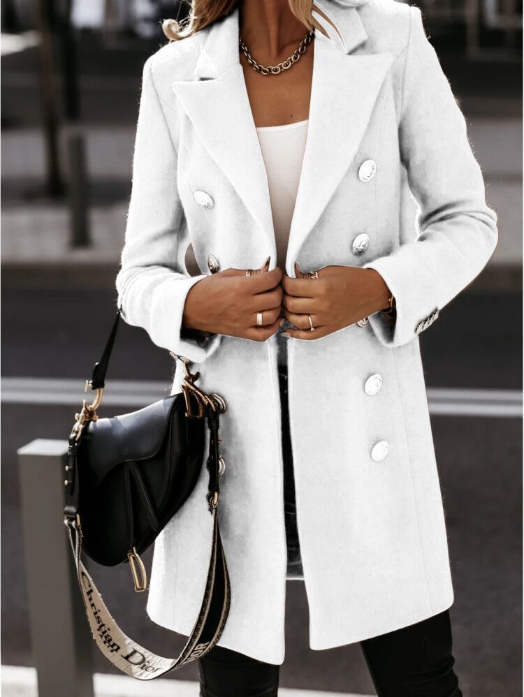 Long-sleeved Suit Collar Double-breasted Coat Coat Women Limorista