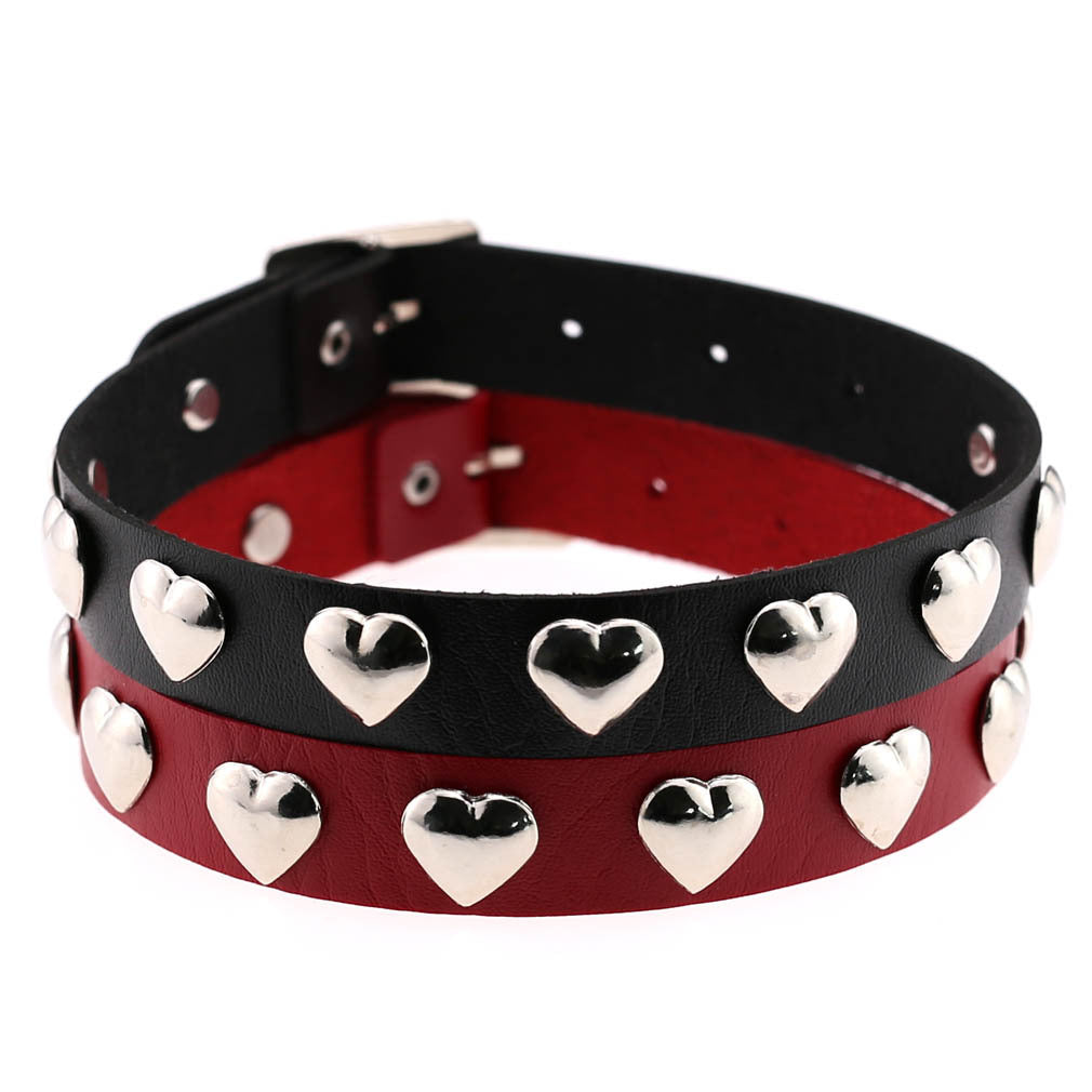 Fan Original New Punk Gothic Love Heart-shaped Rivets Pin Buckle Necklace Limorista