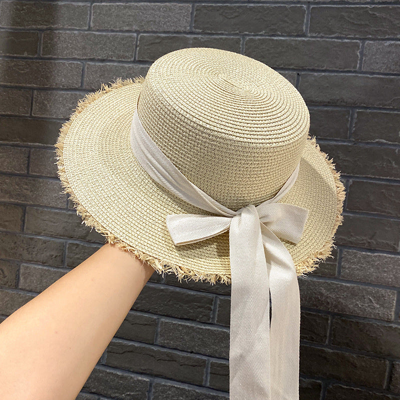 Lace String Color Woven Straw Hat Summer Versatile Outdoor Travel Beach Hat Cute Girl Ins Bucket Hat Limorista