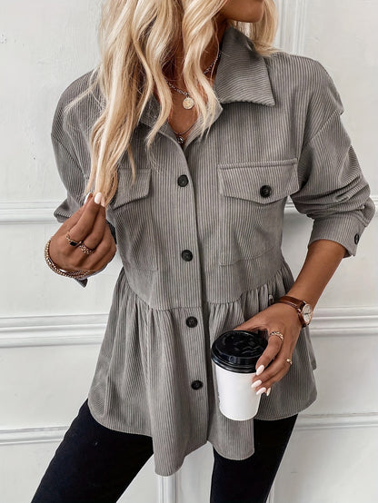 Casual Doll Shirt Coat Corduroy Shirt For Women Limorista
