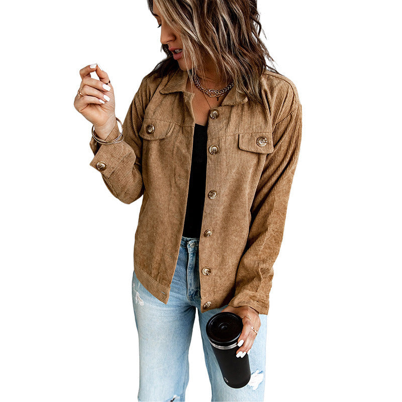 Casual Lapel Pocket Stitching Irregular Shirt Jacket Limorista